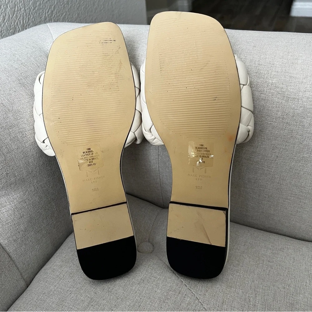 Marc Fisher NEW Sandal slide with braided leather strap. SIZE 10